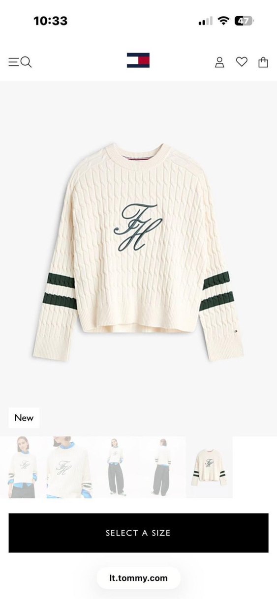 Tommy hilfiger Beyaz Nakışlı Kadın Triko Kazak - Görsel 3