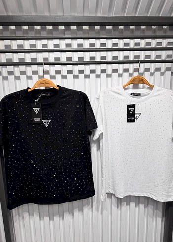 Guess Siyah Taşlı Oversize Kadın Tişört - Görsel 2