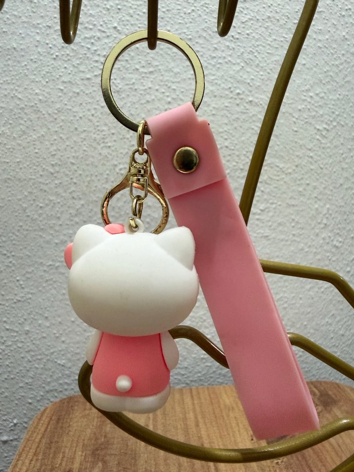 Pembe Hello Kitty Püsküllü Anahtarlık - Görsel 2