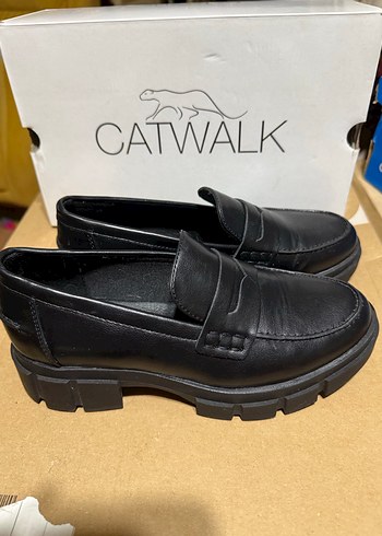 Siyah Kadın Loafer Blok Topuklu Ayakkabı - Görsel 3