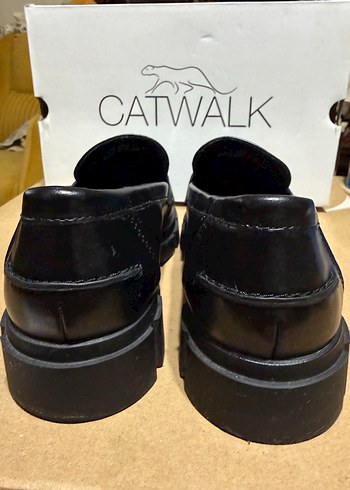 Siyah Kadın Loafer Blok Topuklu Ayakkabı - Görsel 5