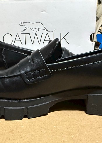 Siyah Kadın Loafer Blok Topuklu Ayakkabı - Görsel 7