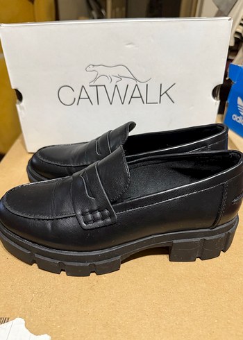 Siyah Kadın Loafer Blok Topuklu Ayakkabı - Görsel 2