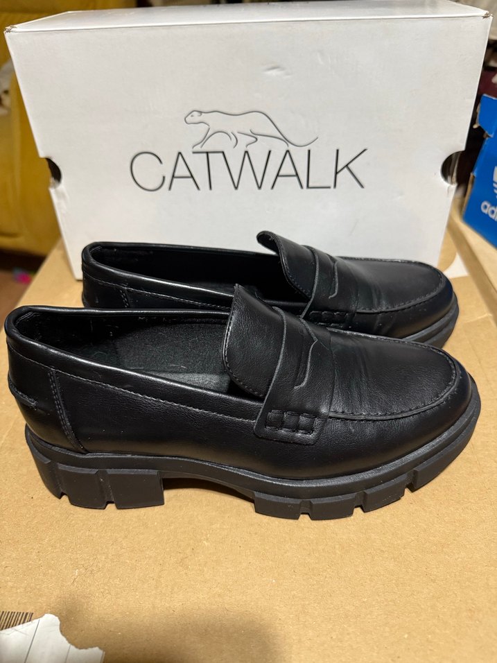 Siyah Kadın Loafer Blok Topuklu Ayakkabı - Görsel 3