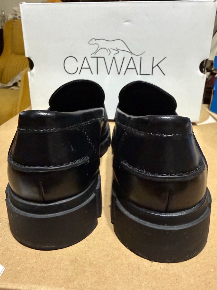 Siyah Kadın Loafer Blok Topuklu Ayakkabı - Görsel 5