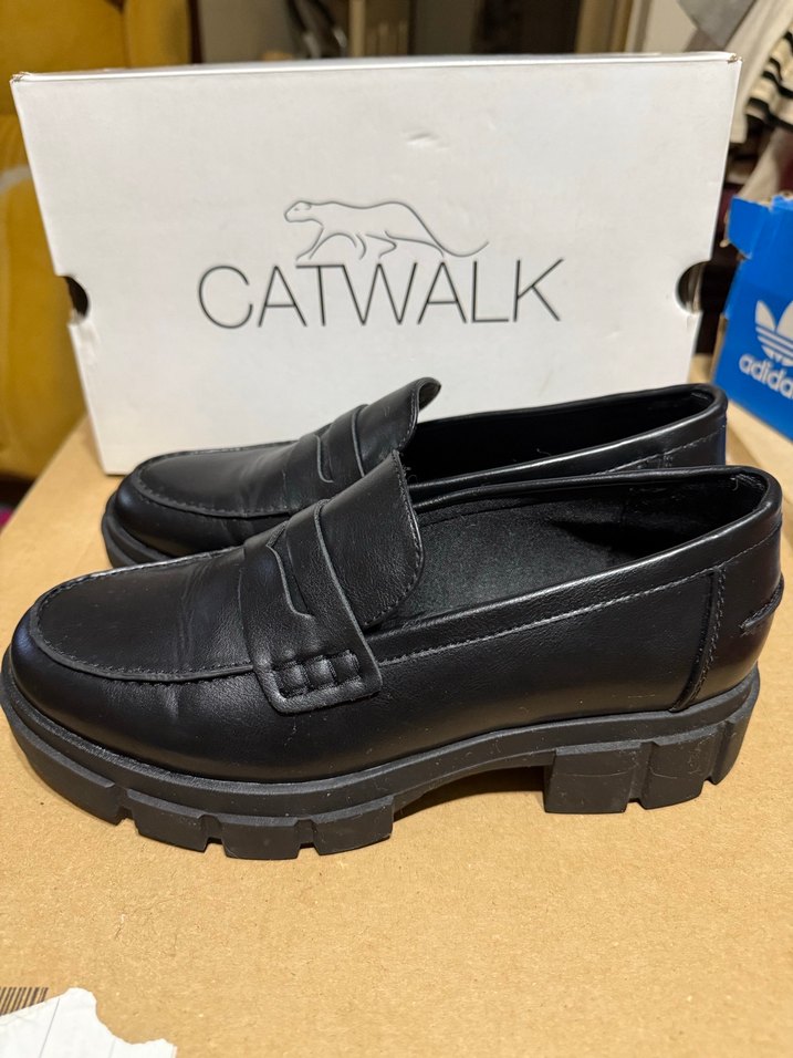 Siyah Kadın Loafer Blok Topuklu Ayakkabı - Görsel 2