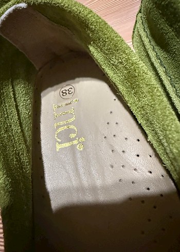 İnci Yeşil Süet Kadın Günlük Dolgu Topuk Ayakkabı - Görsel 4