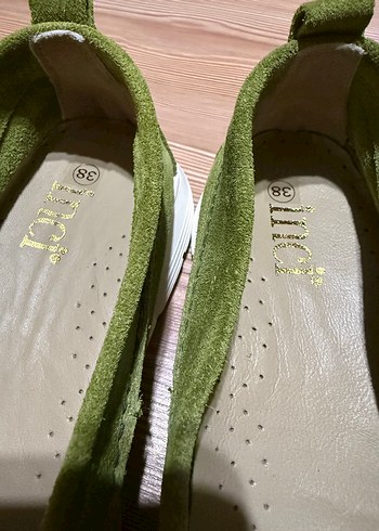 İnci Yeşil Süet Kadın Günlük Dolgu Topuk Ayakkabı - Görsel 3