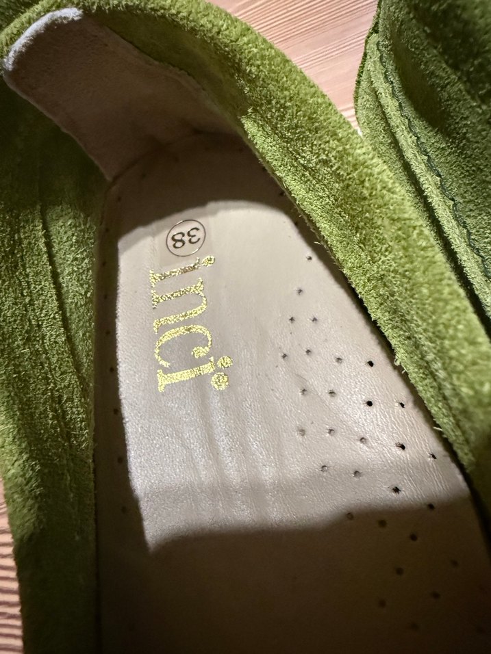 İnci Yeşil Süet Kadın Günlük Dolgu Topuk Ayakkabı - Görsel 4