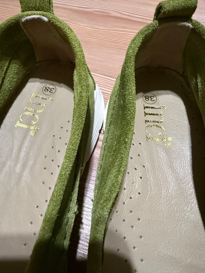 İnci Yeşil Süet Kadın Günlük Dolgu Topuk Ayakkabı - Görsel 3