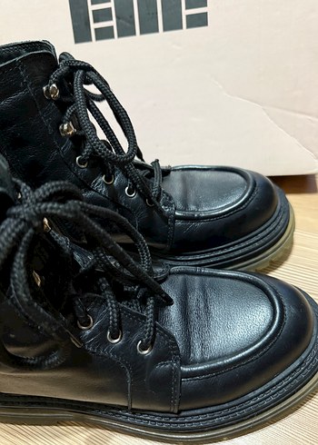 Siyah Platform Topuklu Kadın Botu Elle - Görsel 5