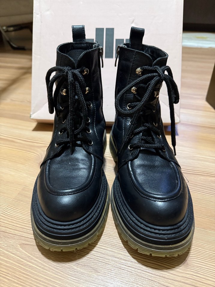 Siyah Platform Topuklu Kadın Botu Elle - Görsel 3