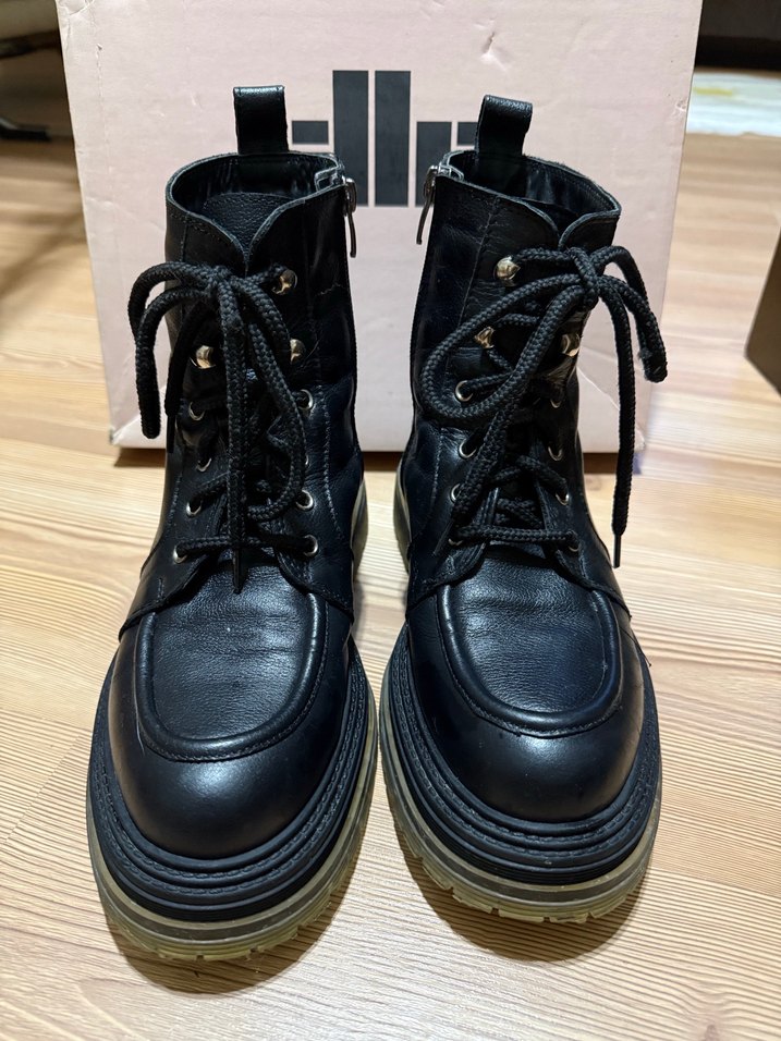 Siyah Platform Topuklu Kadın Botu Elle - Görsel 4