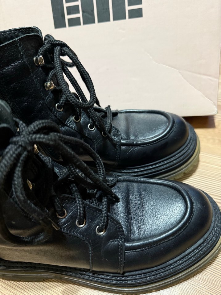 Siyah Platform Topuklu Kadın Botu Elle - Görsel 5