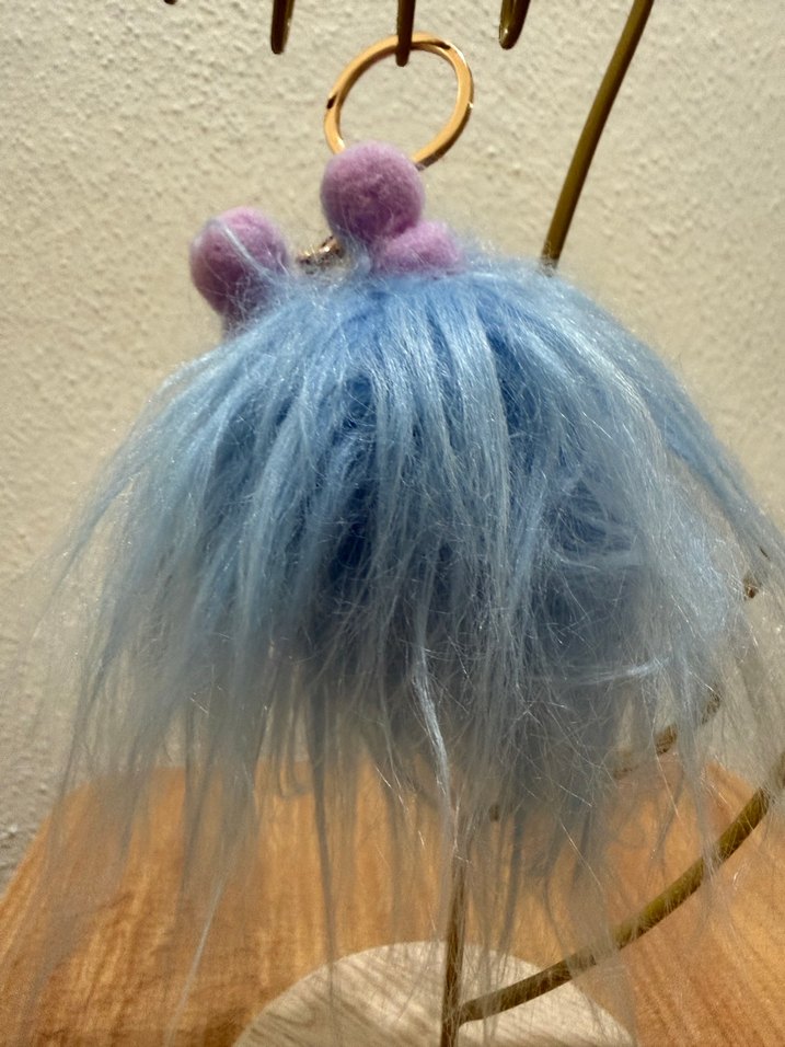 Bohem Mavi Püsküllü Anahtarlık - Görsel 2