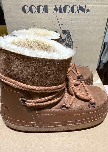 Kahverengi Süet Kürklü Kadın Dolgu Topuk Bot Cool Moon - Görsel 2