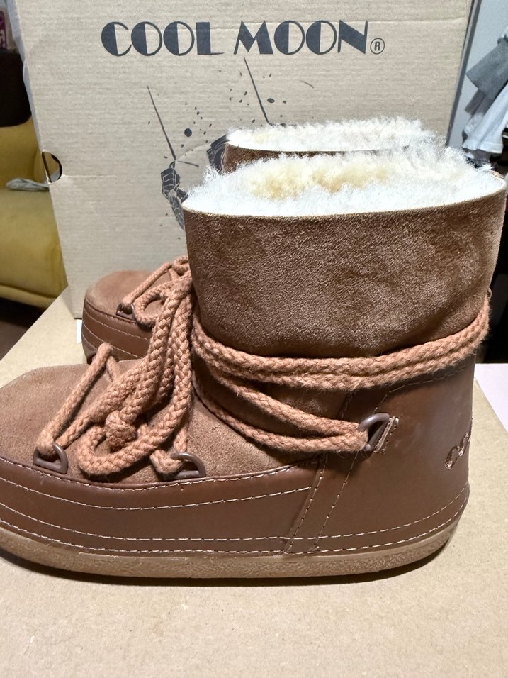 Kahverengi Süet Kürklü Kadın Dolgu Topuk Bot Cool Moon - Görsel 4