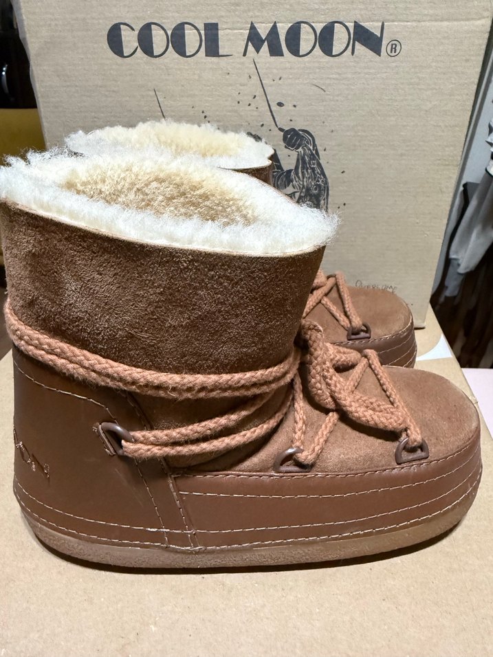 Kahverengi Süet Kürklü Kadın Dolgu Topuk Bot Cool Moon - Görsel 2