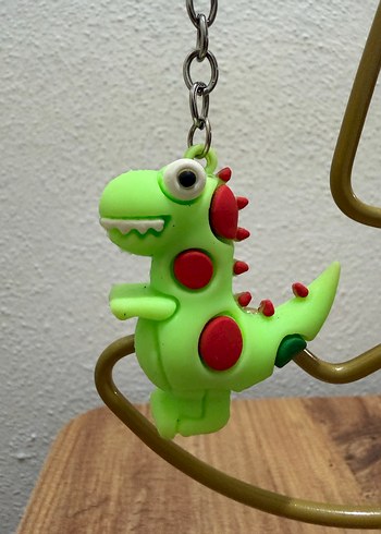 Renkli Dinozor Zincir Detaylı Anahtarlık - Görsel 2