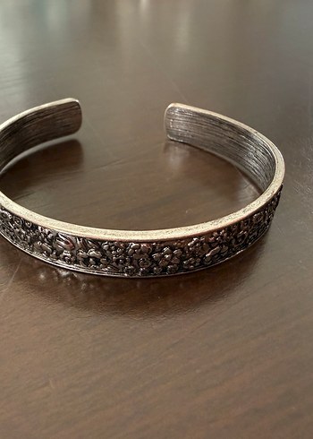 American Vintage Vintage Cicekli Gumus Metal Bileklik