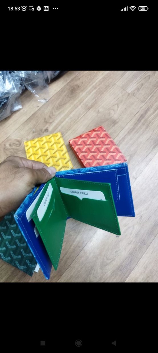 Çok Renkli erkek goyard cüzdan - Görsel 3