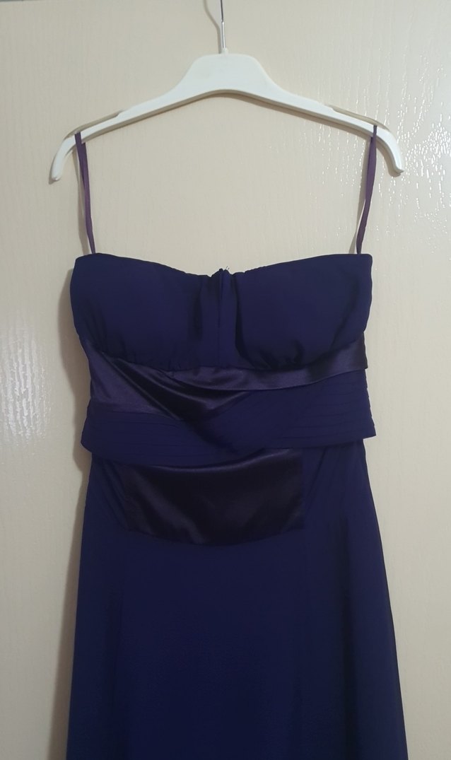 mor Straplez Uzun Abiye Elbise - Görsel 2