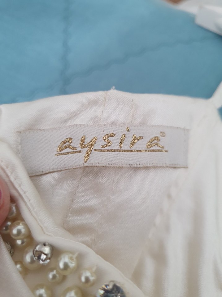 İnci Detaylı Straplez Prenses Gelinlik - Görsel 4