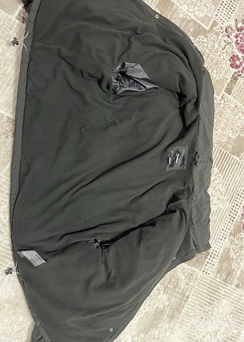 xl Beden Siyah Düğmeli Kadın Şişme Polarlı Mont