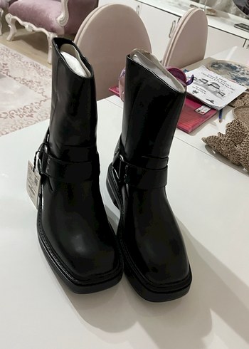 Biker bot siyah pull and bear - Görsel 4