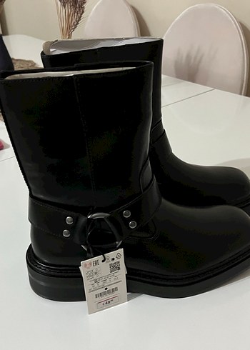 Biker bot siyah pull and bear - Görsel 2