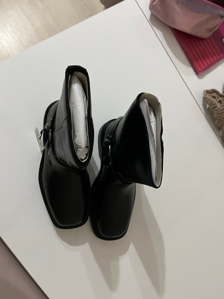 Biker bot siyah pull and bear - Görsel 3