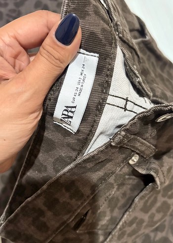 Zara Kahverengi Leopar Desenli Kadın Kumaş Pantolon