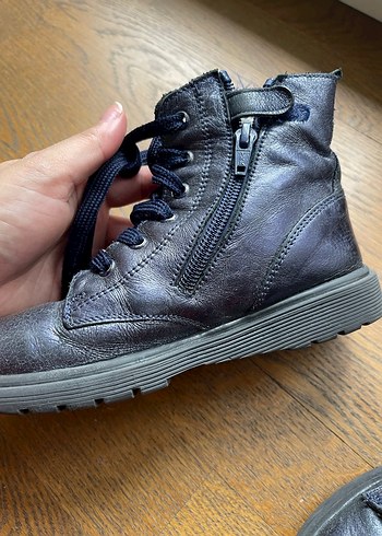 Laciver Gri tonu Deri Kız Botları Bağcıklı - Görsel 4