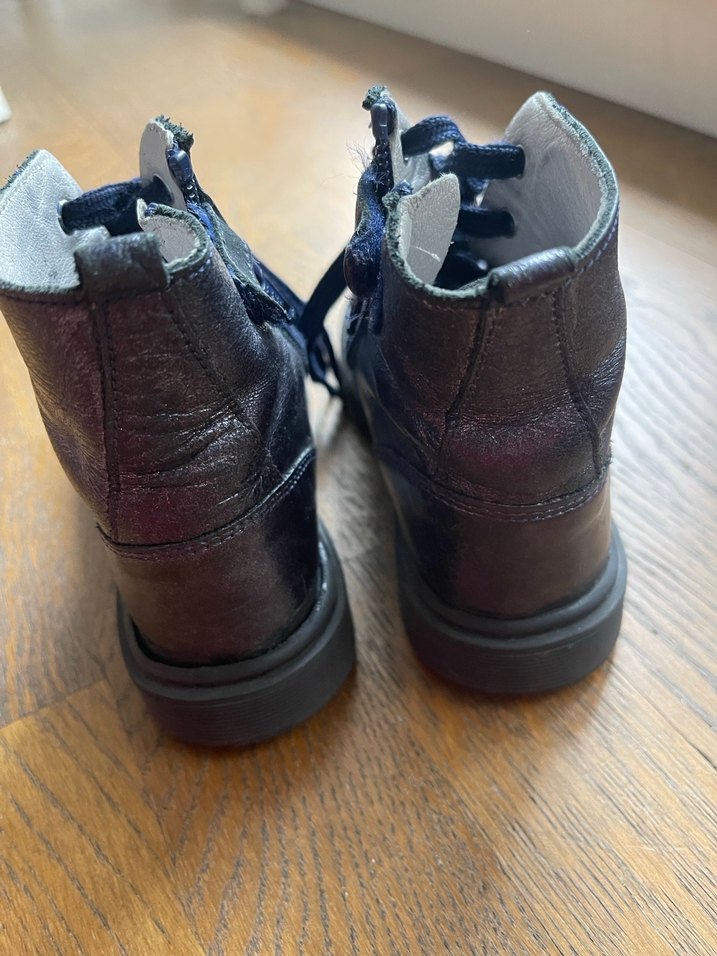 Laciver Gri tonu Deri Kız Botları Bağcıklı - Görsel 2