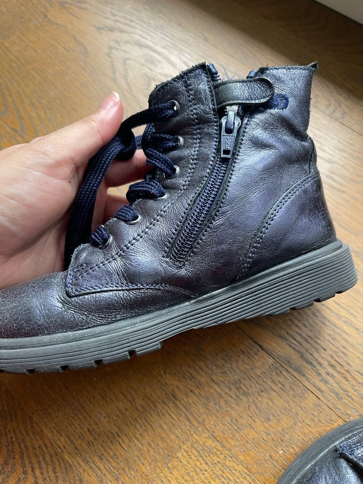 Laciver Gri tonu Deri Kız Botları Bağcıklı - Görsel 4