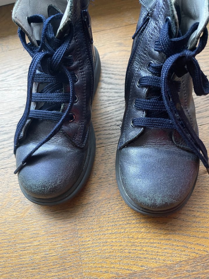 Laciver Gri tonu Deri Kız Botları Bağcıklı - Görsel 5