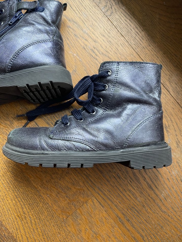 Laciver Gri tonu Deri Kız Botları Bağcıklı - Görsel 3