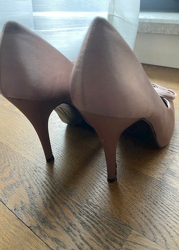 Bej Kadın Saten Yüksek Topuklu Stiletto - Görsel 6