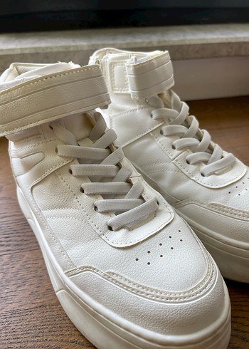 Beyaz Kadın/Çocuk Zara Dolgu Topuklu Sneakers - Görsel 5