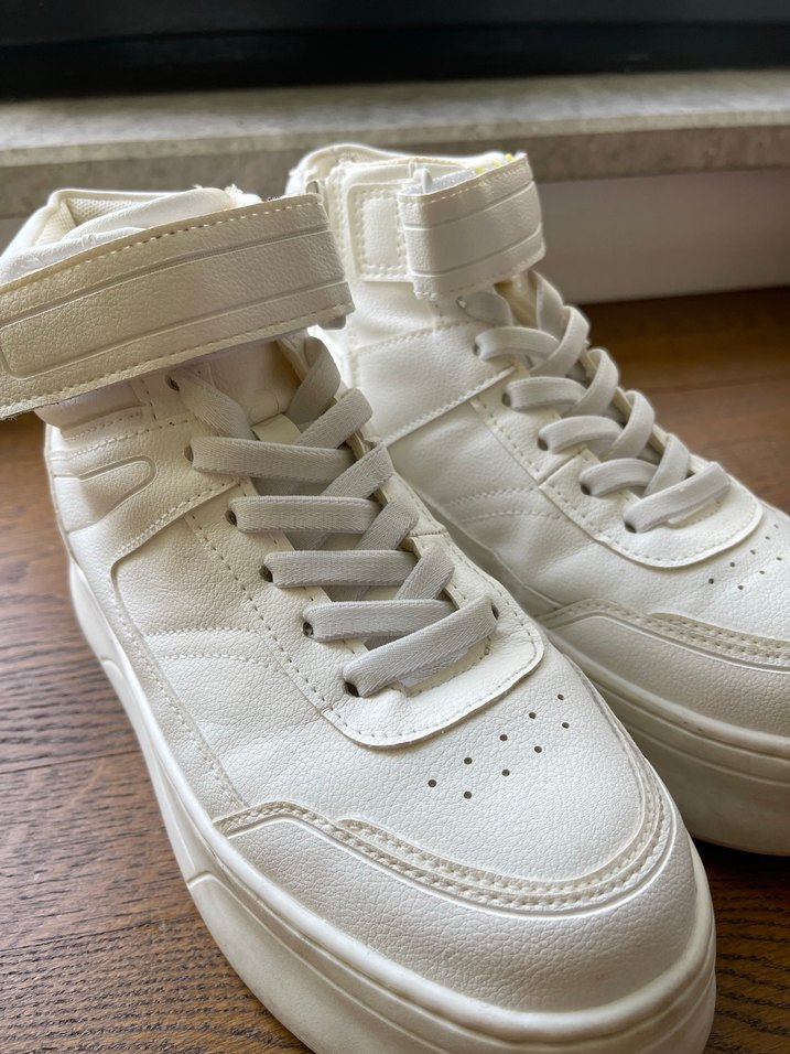 Beyaz Kadın/Çocuk Zara Dolgu Topuklu Sneakers - Görsel 5