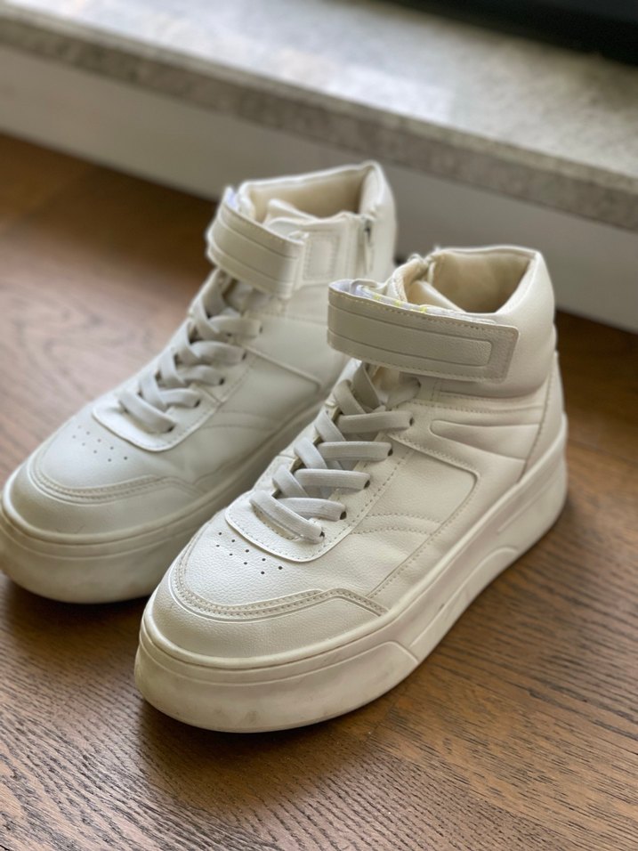 Beyaz Kadın/Çocuk Zara Dolgu Topuklu Sneakers - Görsel 2