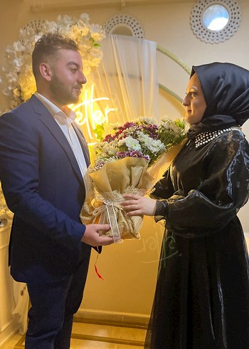 l Beden Siyah Uzun Söz nişan elbise