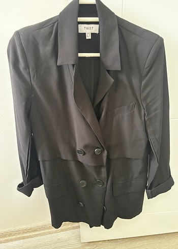 TWIST Siyah Kadın Midi Blazer