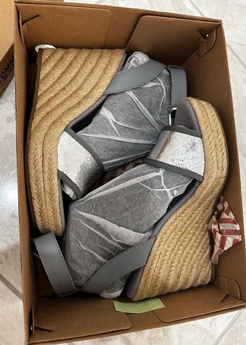 37 Beden gri Renk Tommy hilfiger Kadın Dolgu Topuklu Sandalet