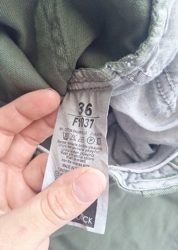 Diğer yesıl Düğmeli lastıklı pantolon