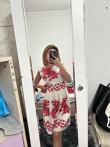 xl Beden çeşitli Renk Çiçekli vintage elbise