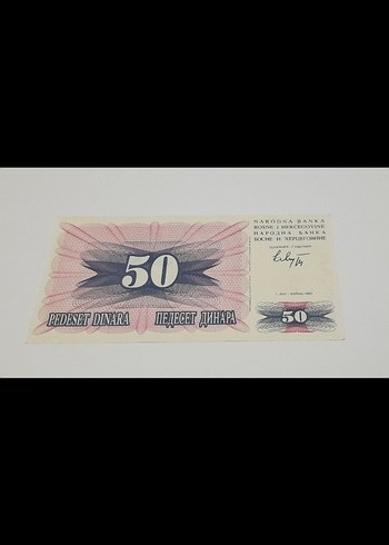 50 Dinar Bosna Hersek - 1992 (Çil Altı)