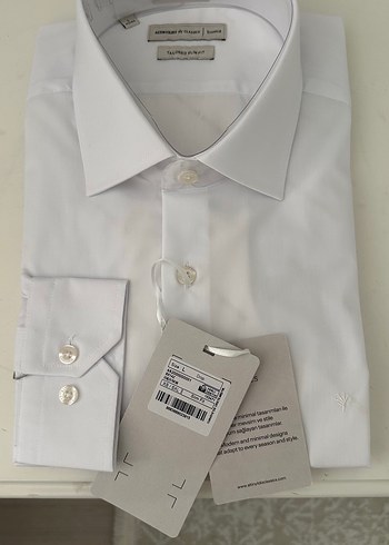 l Beden beyaz Renk Beyaz Erkek Ofis Gömleği, slim Fit, Uzun Kollu