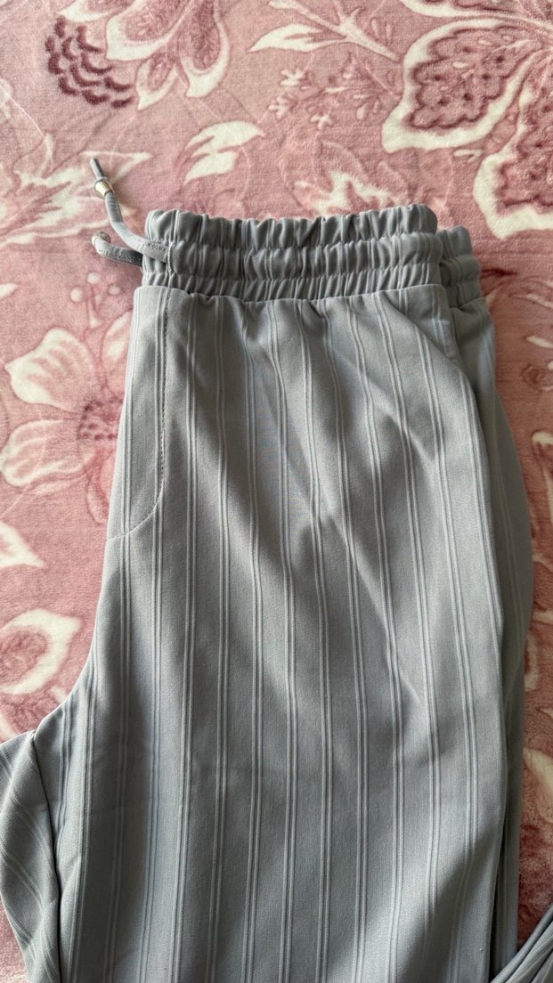 Gri Pilili Kadın Kumaş Pantolon - Görsel 3