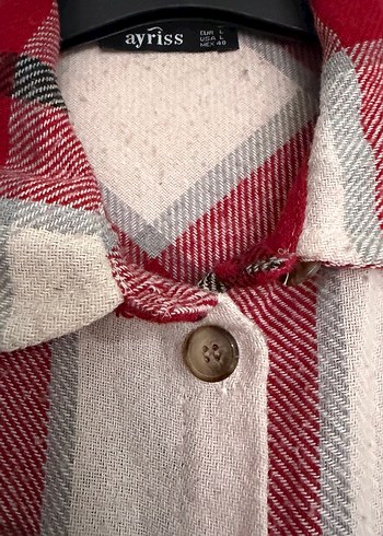 Düğmeli Kırmızı oduncu Ekose Kadın Gömlek - Görsel 4